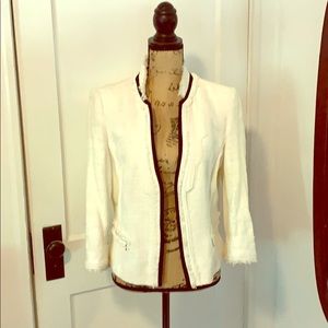 White House Black Market white textured blazer.